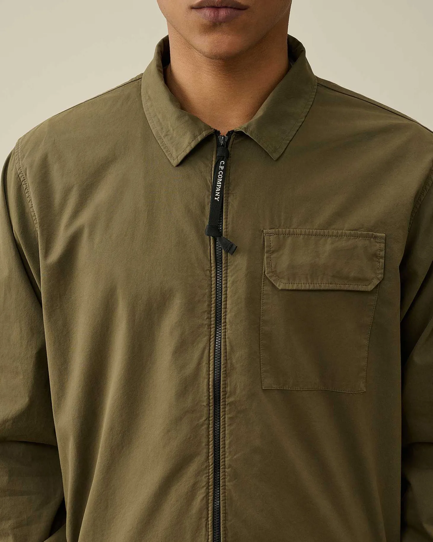 Homme C.P. Company Chemises^Gabardine Zipped Shirt