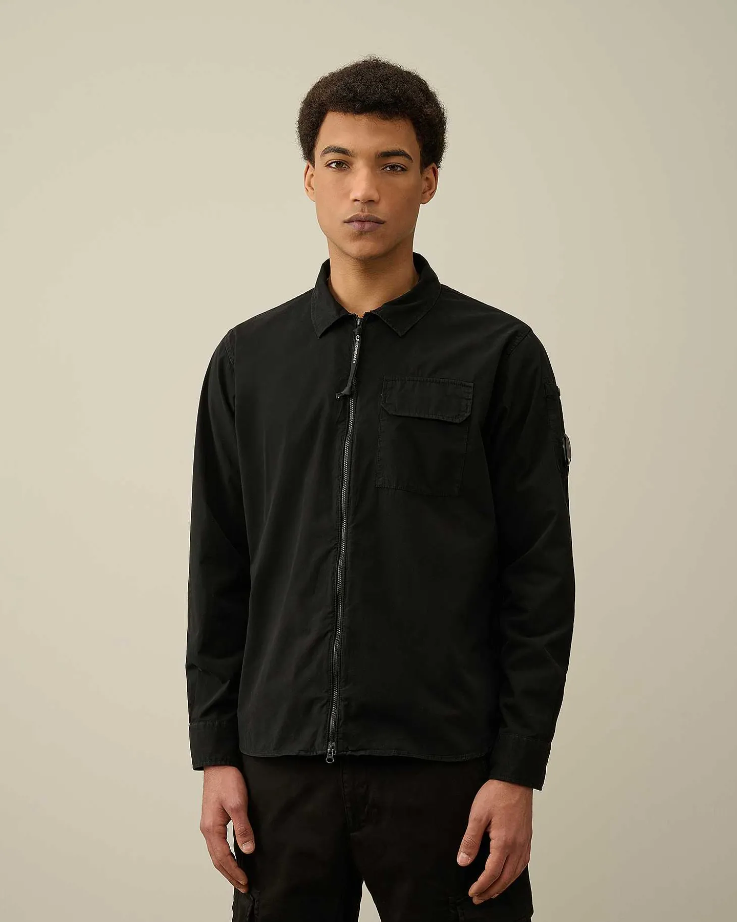 Homme C.P. Company Chemises^Gabardine Zipped Shirt