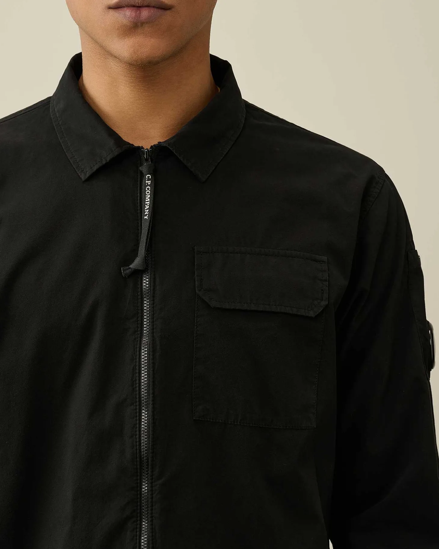 Homme C.P. Company Chemises^Gabardine Zipped Shirt
