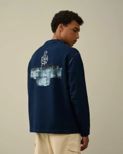 Homme C.P. Company Sweat-Shirts^Indigo Fleece Sweatshirt