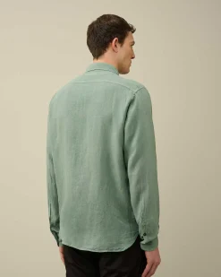 Homme C.P. Company Chemises^Linen Pocket Shirt