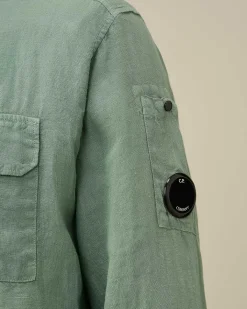 Homme C.P. Company Chemises^Linen Pocket Shirt