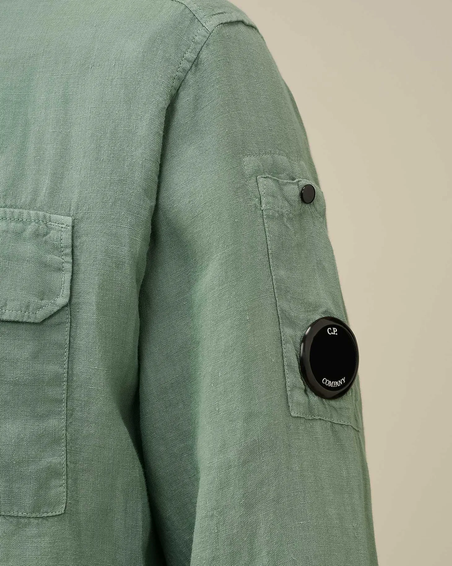 Homme C.P. Company Chemises^Linen Pocket Shirt