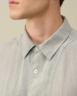 Homme C.P. Company Chemises^Linen Short Sleeved Shirt