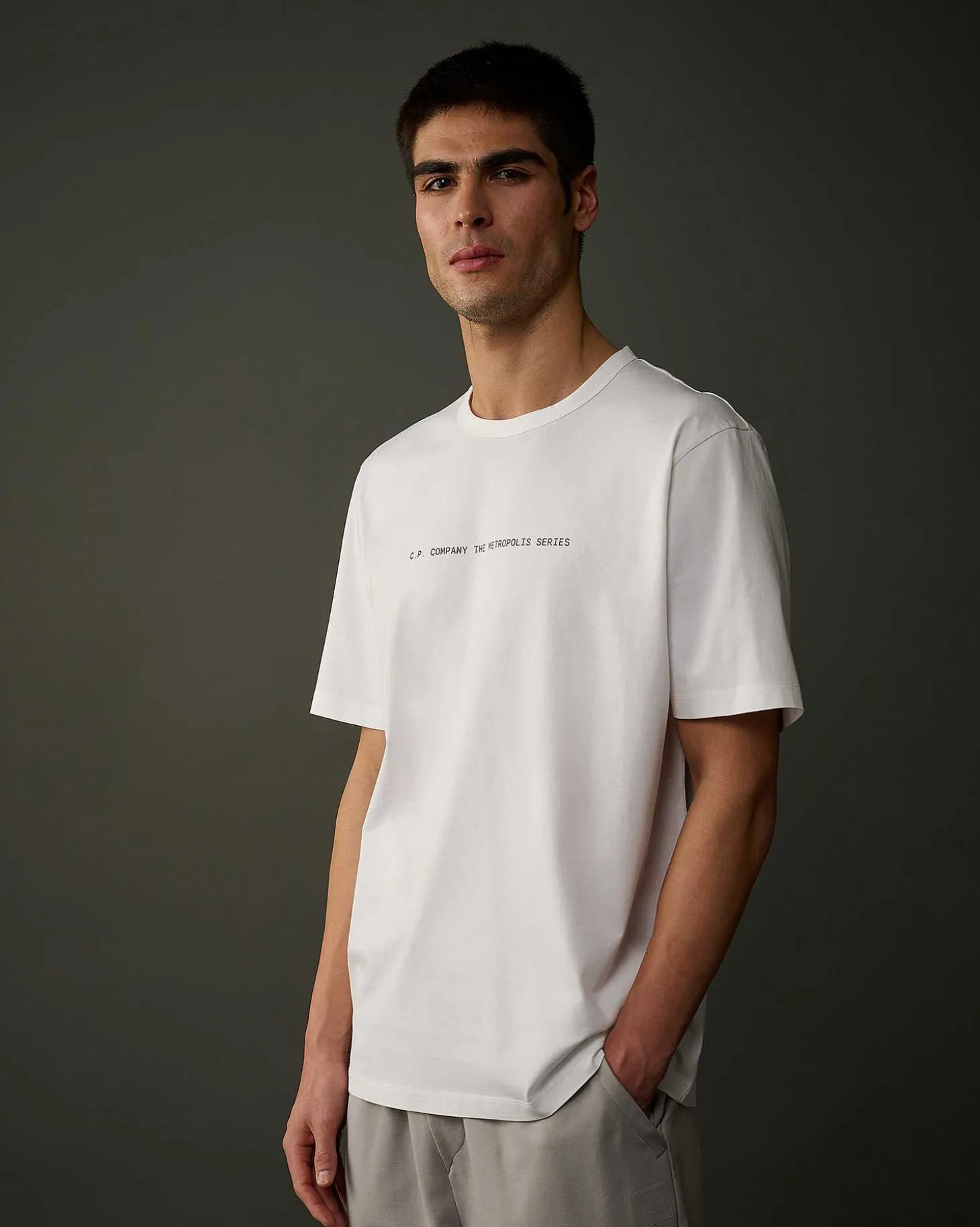 Homme C.P. Company Metropolis Series^Metropolis Series Mercerized Jersey Graphic Badge T-Shirt