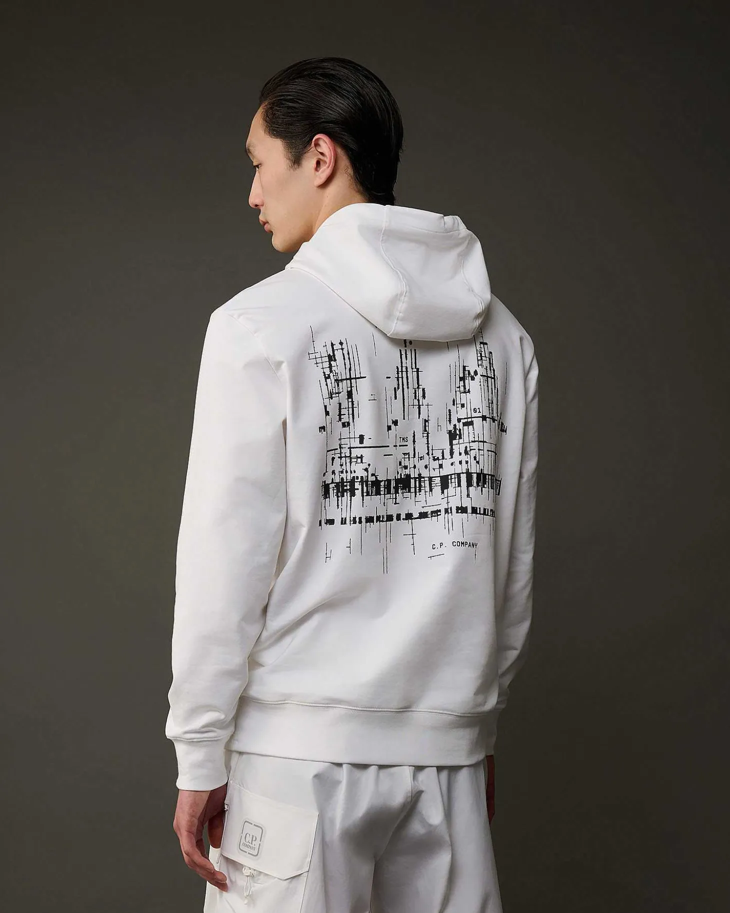 Homme C.P. Company Metropolis Series^Metropolis Series Stretch Fleece Graphic Hoodie