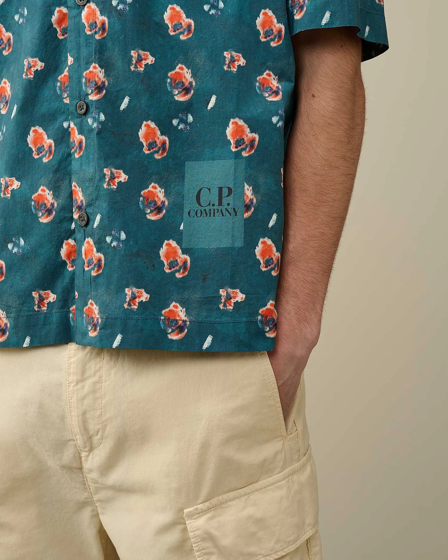 Homme C.P. Company Chemises^Popeline Sponged Print Shirt