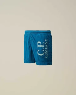 Kids C.P. Company Vêtements 4-8 Ans^U16 Chrome-R Logo Print Swim Shorts