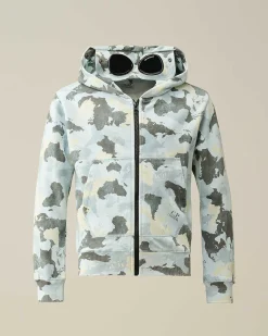 Kids C.P. Company Vêtements 10-14 Ans^U16 Diagonal Fleece Printed Goggle Hoodie