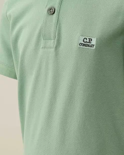 Kids C.P. Company Vêtements 10-14 Ans^U16 Stretch Piquet Logo Striped Collar Polo Shirt