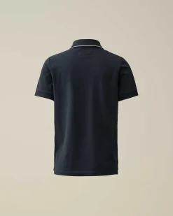 Kids C.P. Company Vêtements 10-14 Ans^U16 Stretch Piquet Logo Striped Collar Polo Shirt